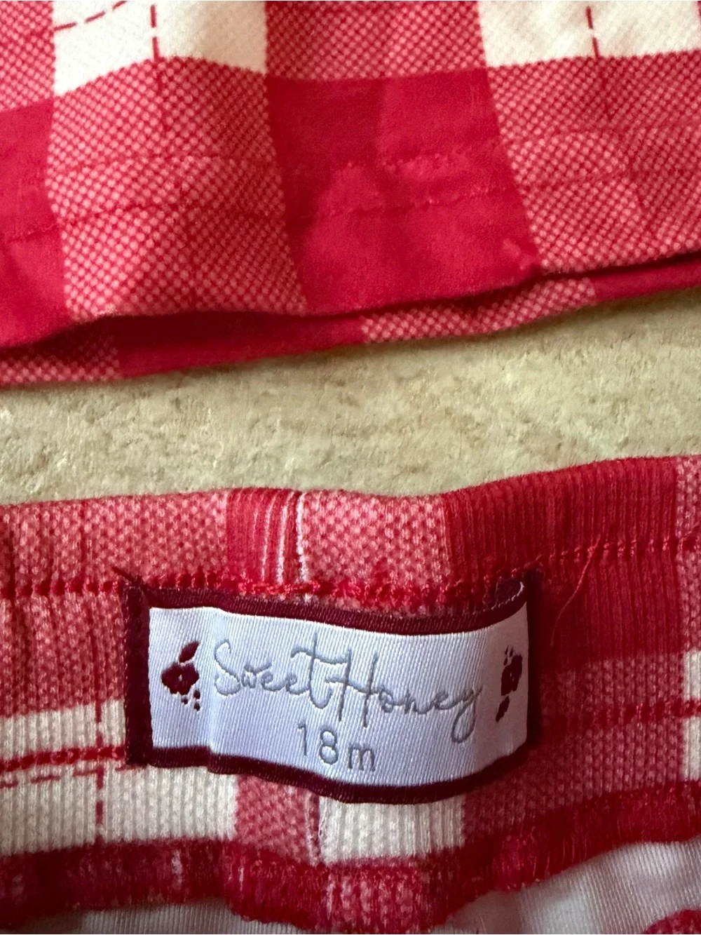 NWT SweetHoney 18M Red Buffalo Plaid Pajama Set Holiday Christmas Outfit